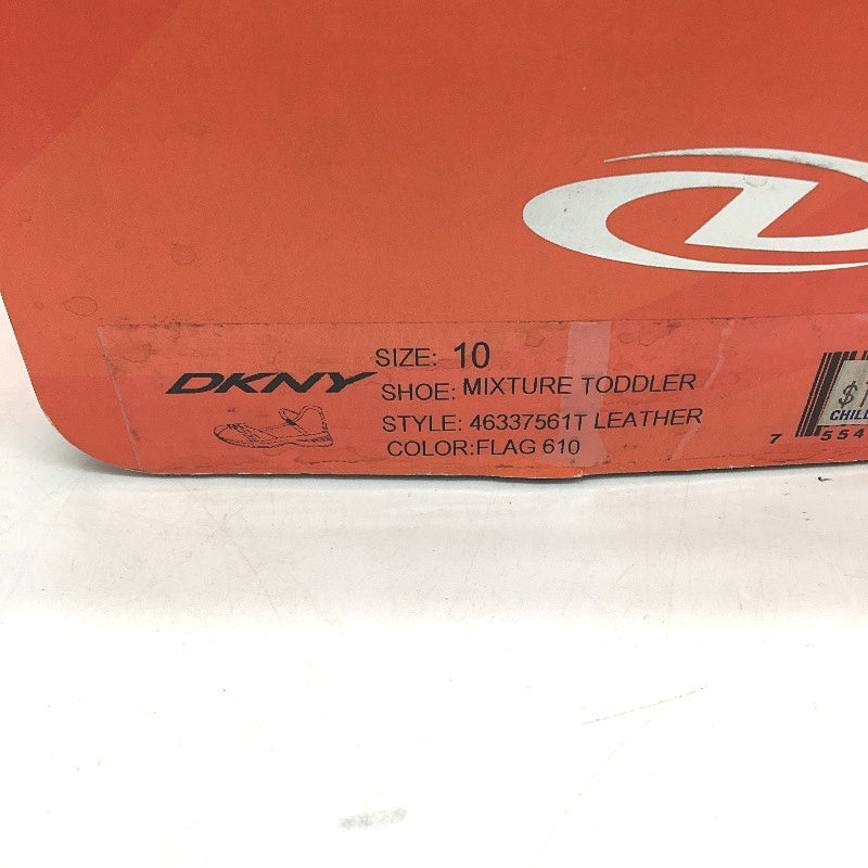 DKNY Flag Red Leather Casual Shoe Sneaker Style Toddler Kids Girls Size 10 NEW