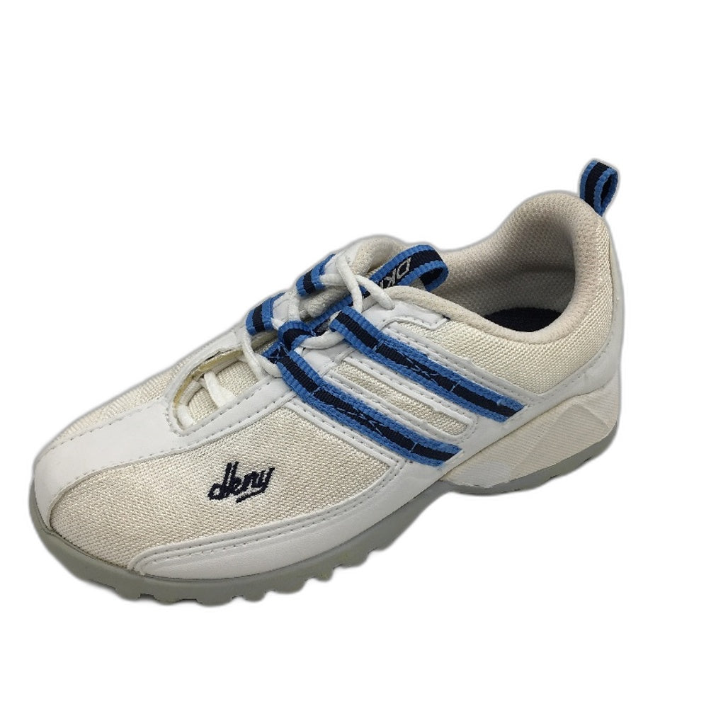 DKNY Basic White Mesh Blue Accent Lace Up Sneaker Shoe Kids Size 12 19cm NEW