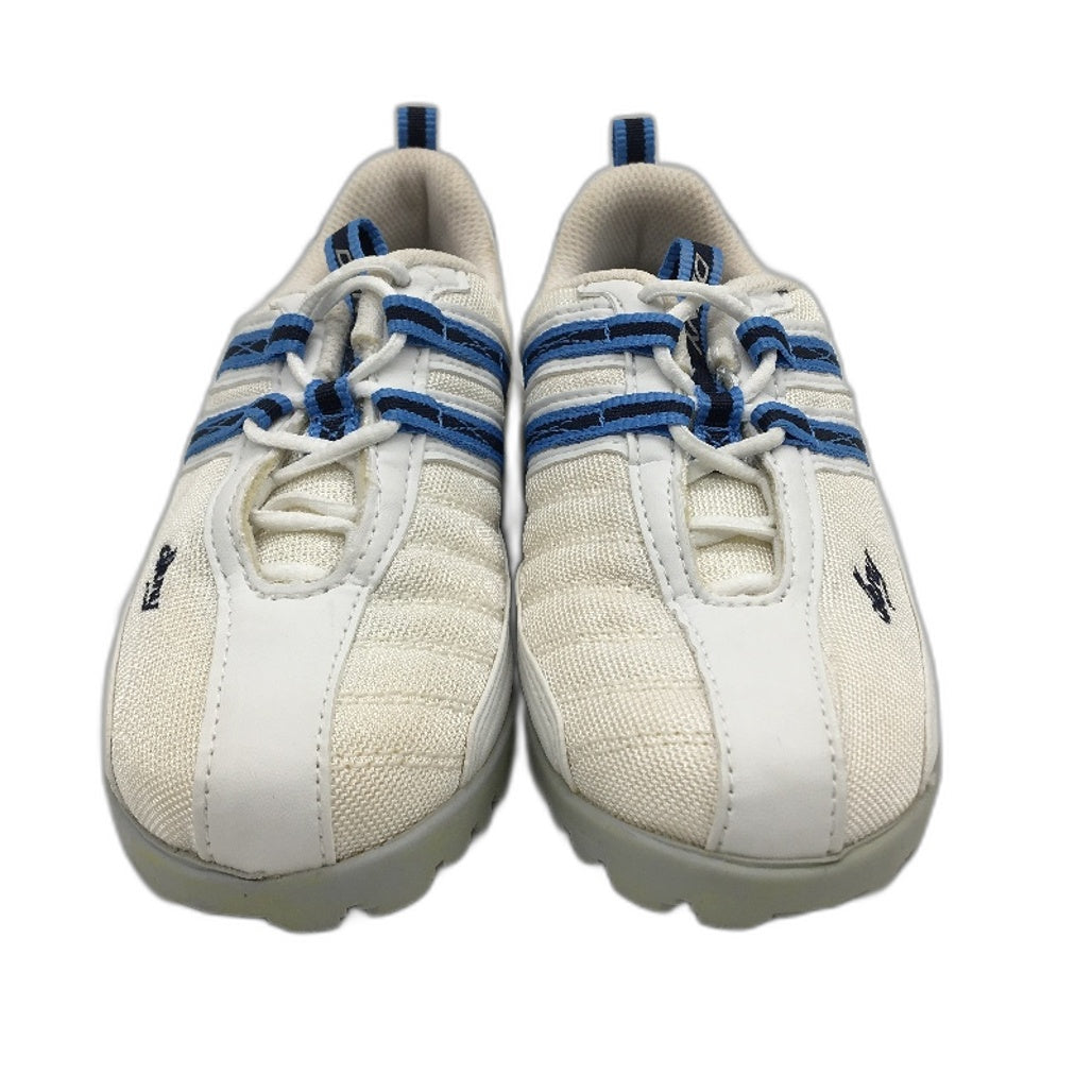 DKNY Basic White Mesh Blue Accent Lace Up Sneaker Shoe Kids Size 12 19cm NEW