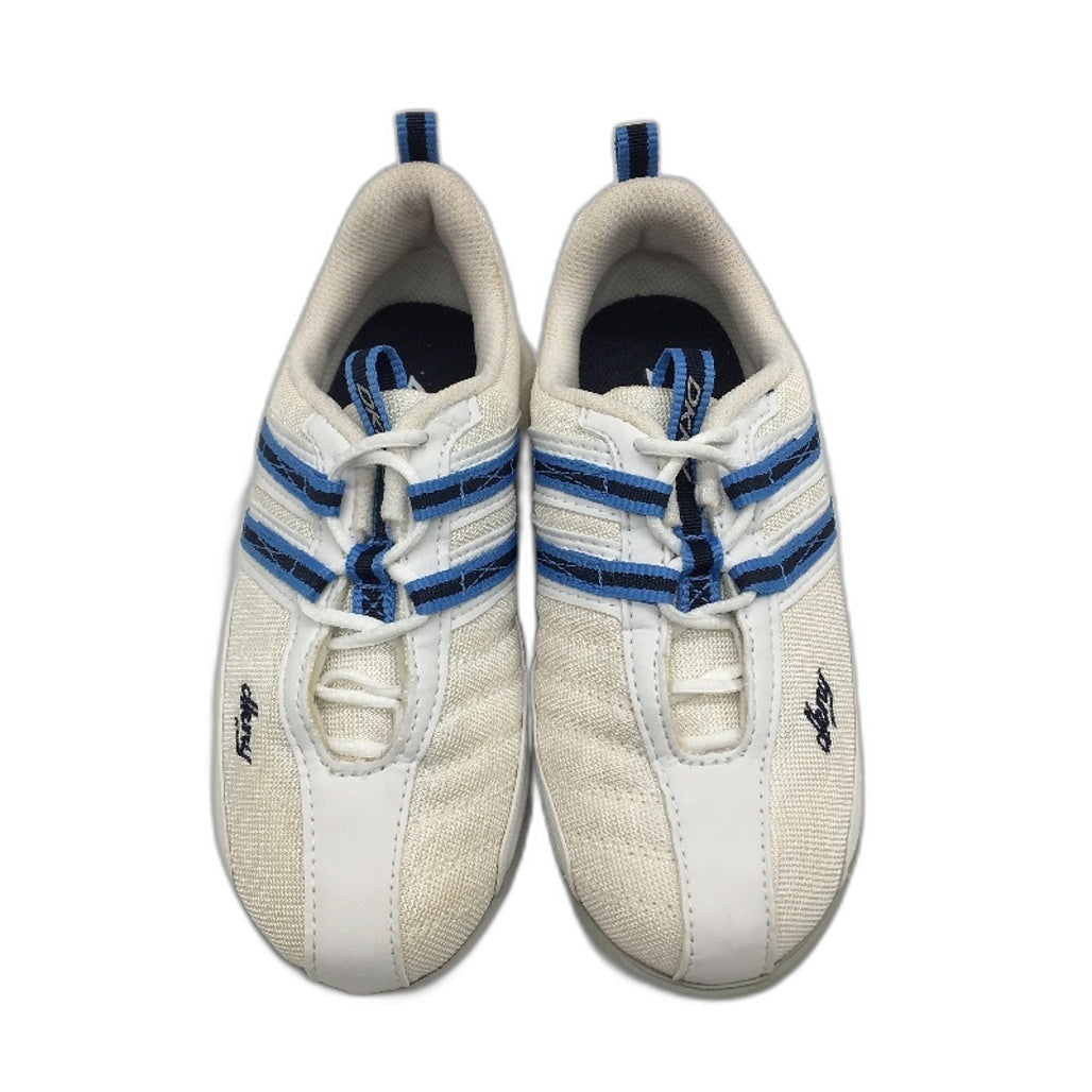 DKNY Basic White Mesh Blue Accent Lace Up Sneaker Shoe Kids Size 12 19cm NEW