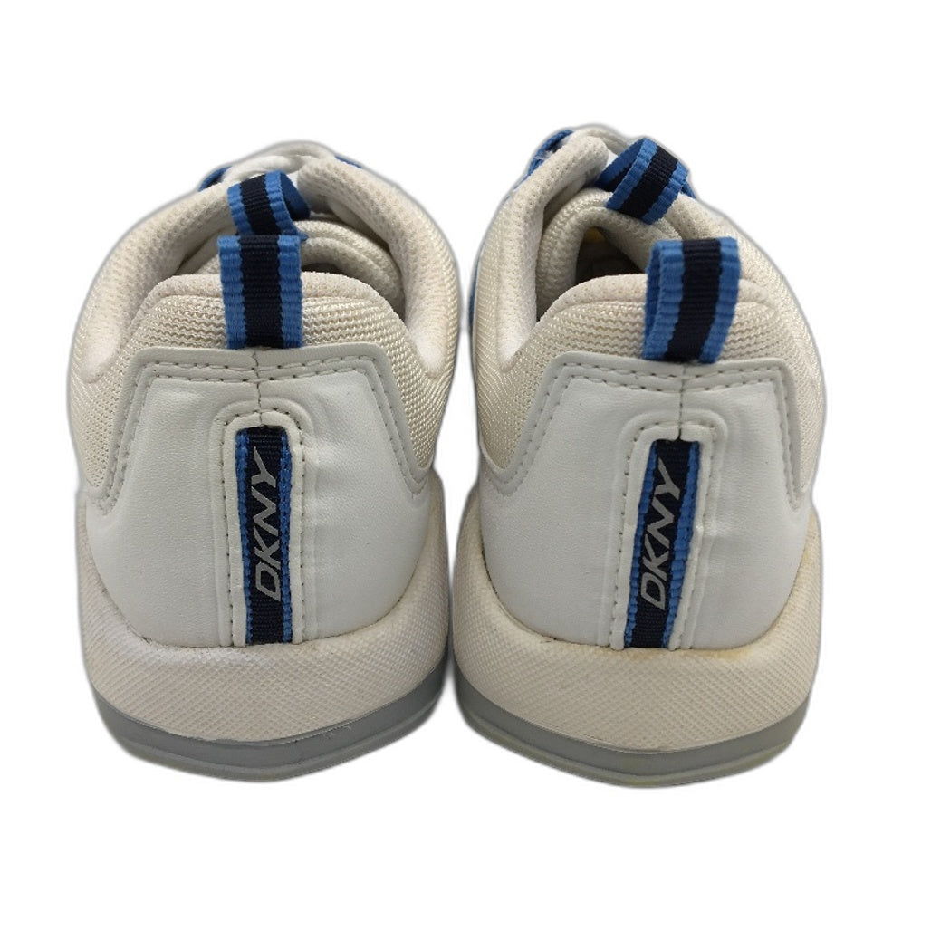 DKNY Basic White Mesh Blue Accent Lace Up Sneaker Shoe Kids Size 12 19cm NEW