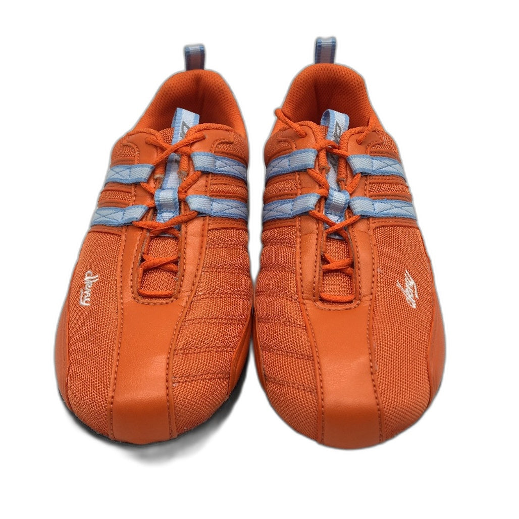 DKNY Basic Orange Mesh Blue Accent Lace Up Sneaker Shoe Youth Size 4 24cm NEW