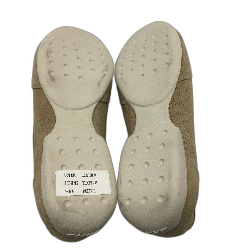 DKNY Khaki & Orange Leather Lexi Slip On Casual Sneaker Shoe Ladies Size 6 NEW