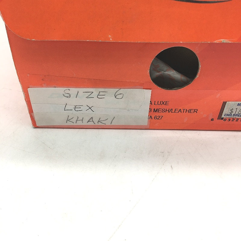 DKNY Khaki & Orange Leather Lexi Slip On Casual Sneaker Shoe Ladies Size 6 NEW