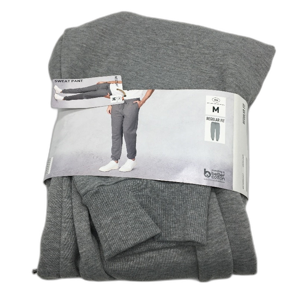 Westbay Mid Grey Cotton Blend Regular Fit Sweat Track Pants Mens Size Medium NEW