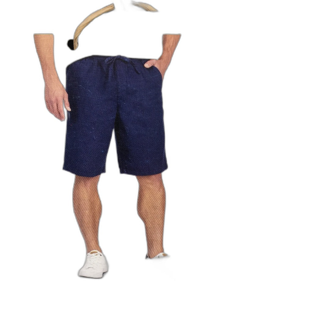 Westbay Navy Blue Linen Blend Elastic Waist Casual Shorts Mens Size XXL NEW