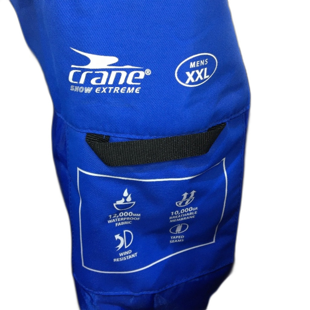 Crane Performance Royal Blue Fixed Bib & Brace Ski Pants Mens Size XXL NEW