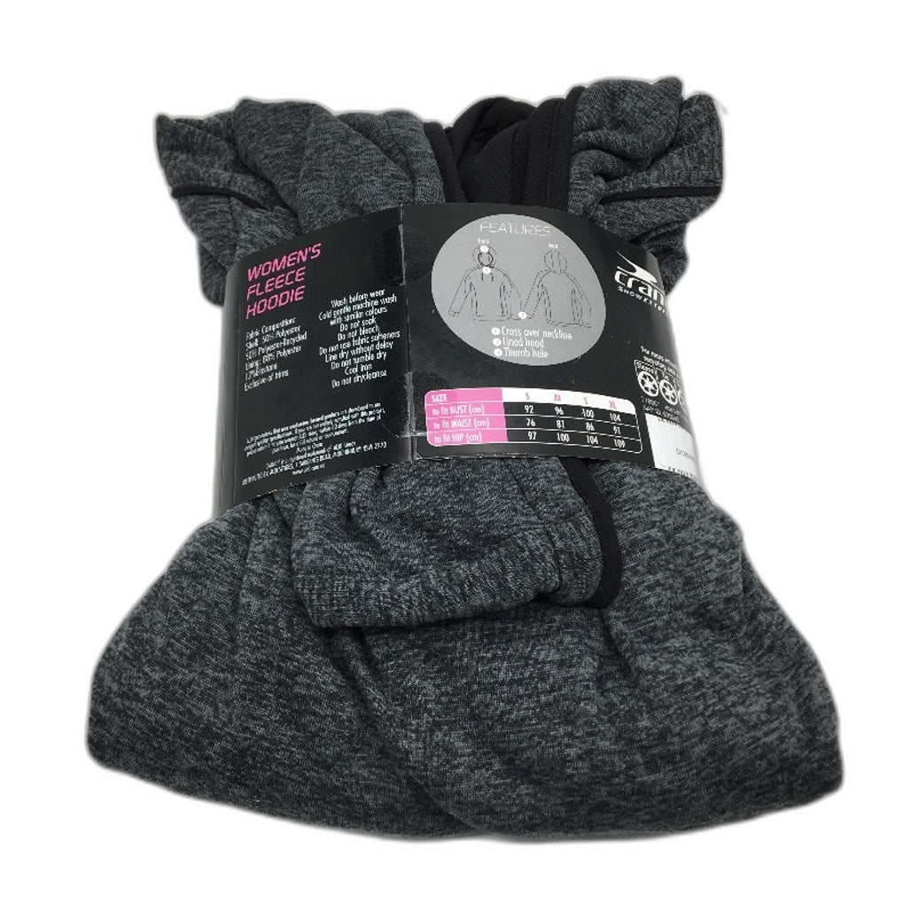 Crane Charcoal Grey Moisture Regulating Fleece Hoodie Jumper Ladies Size M NEW