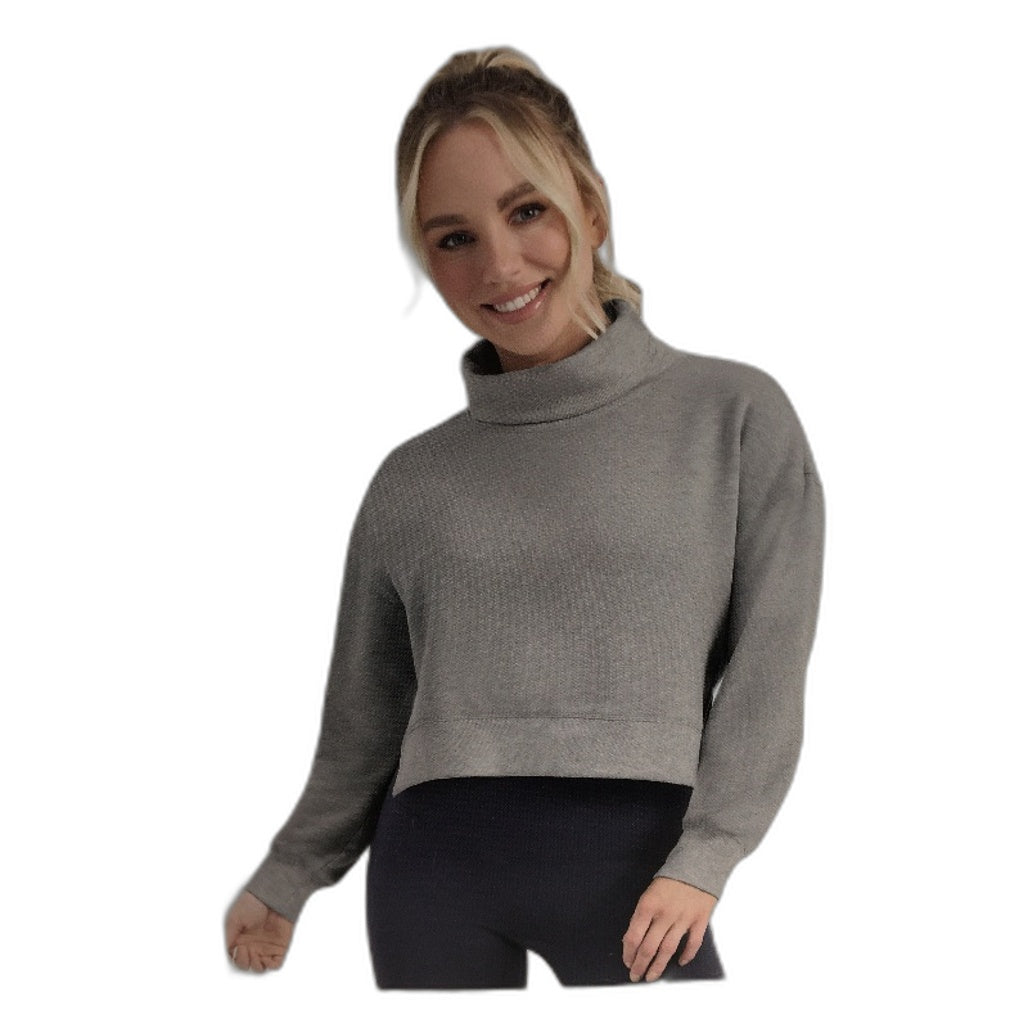 Crane Performance Funnel Neck Classic Soft Grey Sweater Jumper Top Size S NEW