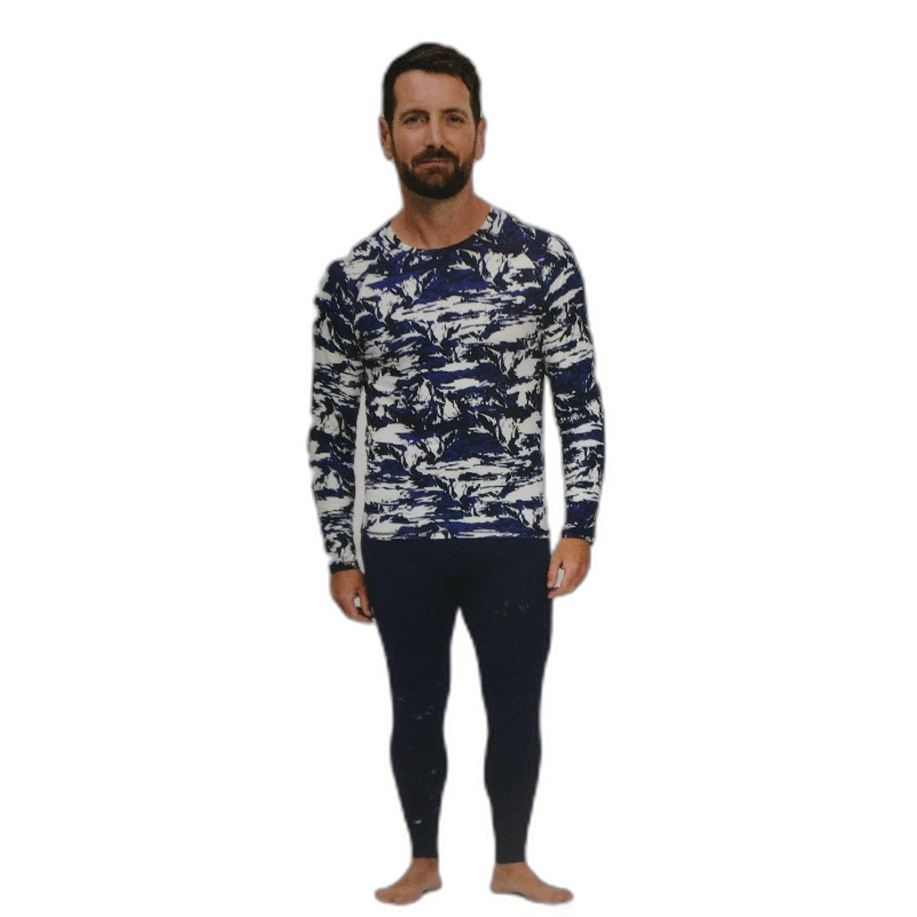 Crane Snow Extreme Navy White Long Sleeve Thermal Underwear Set Mens Size S NEW