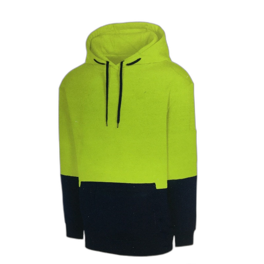 Workzone Water Repellant Hi-Vis Yellow & Navy Hoodie Jumper Mens Size Small NEW