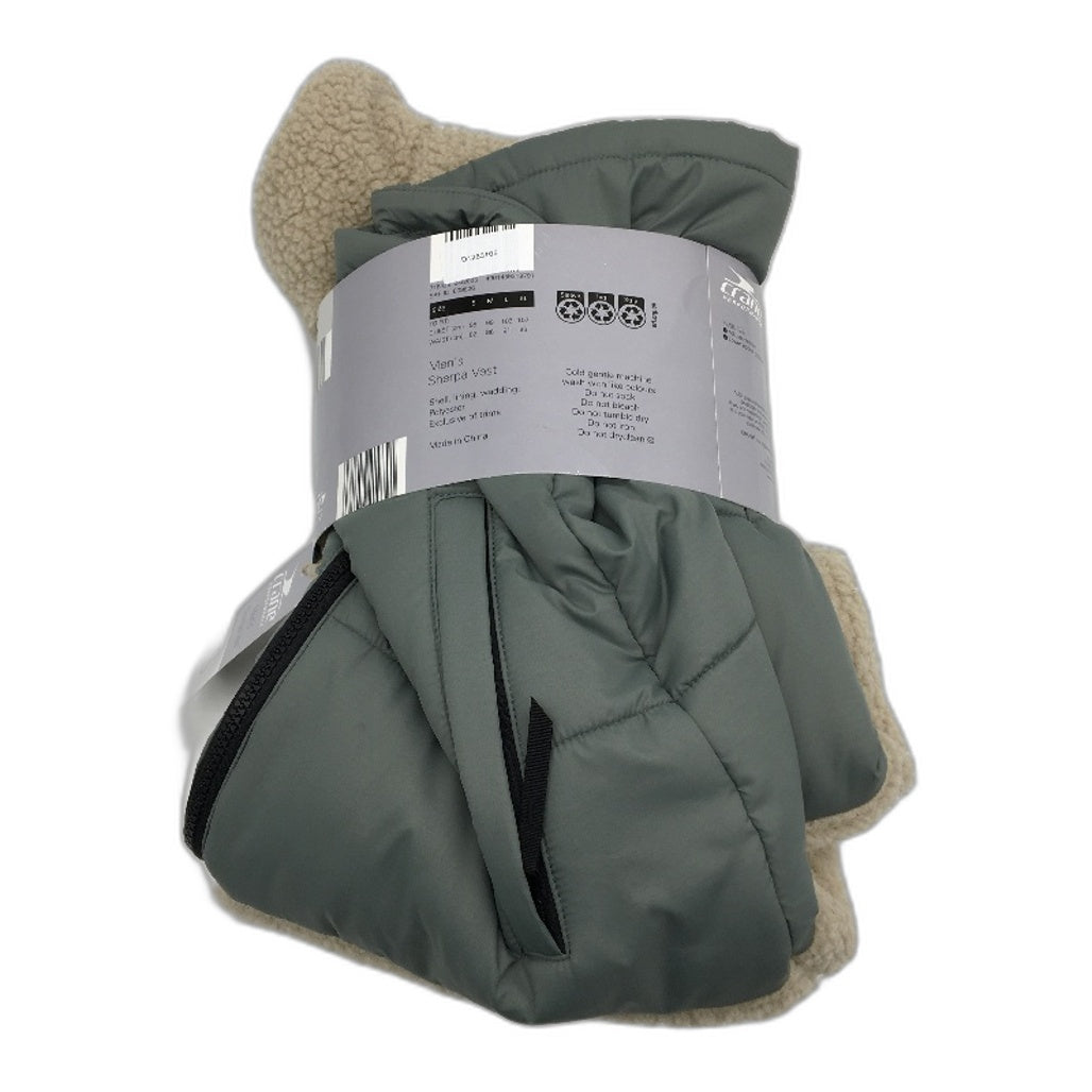 Crane Performance Olive Green Fleece Top Sherpa Vest Mens Size Small NEW