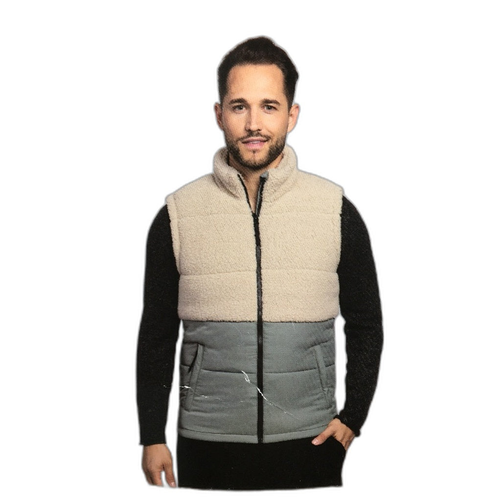 Crane Performance Olive Green Fleece Top Sherpa Vest Mens Size Small NEW