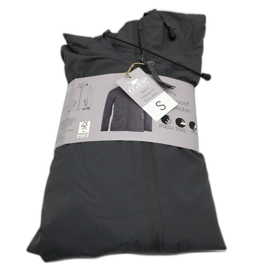 Crane Performance Grey Waterproof Lightweight Shell Jacket Mens Size S NEW