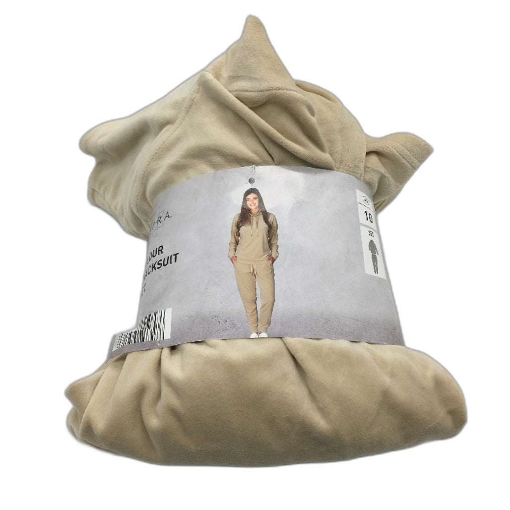 Serra Cream Soft Touch Loungewear Velour Tracksuit Set Ladies Size 10 NEW