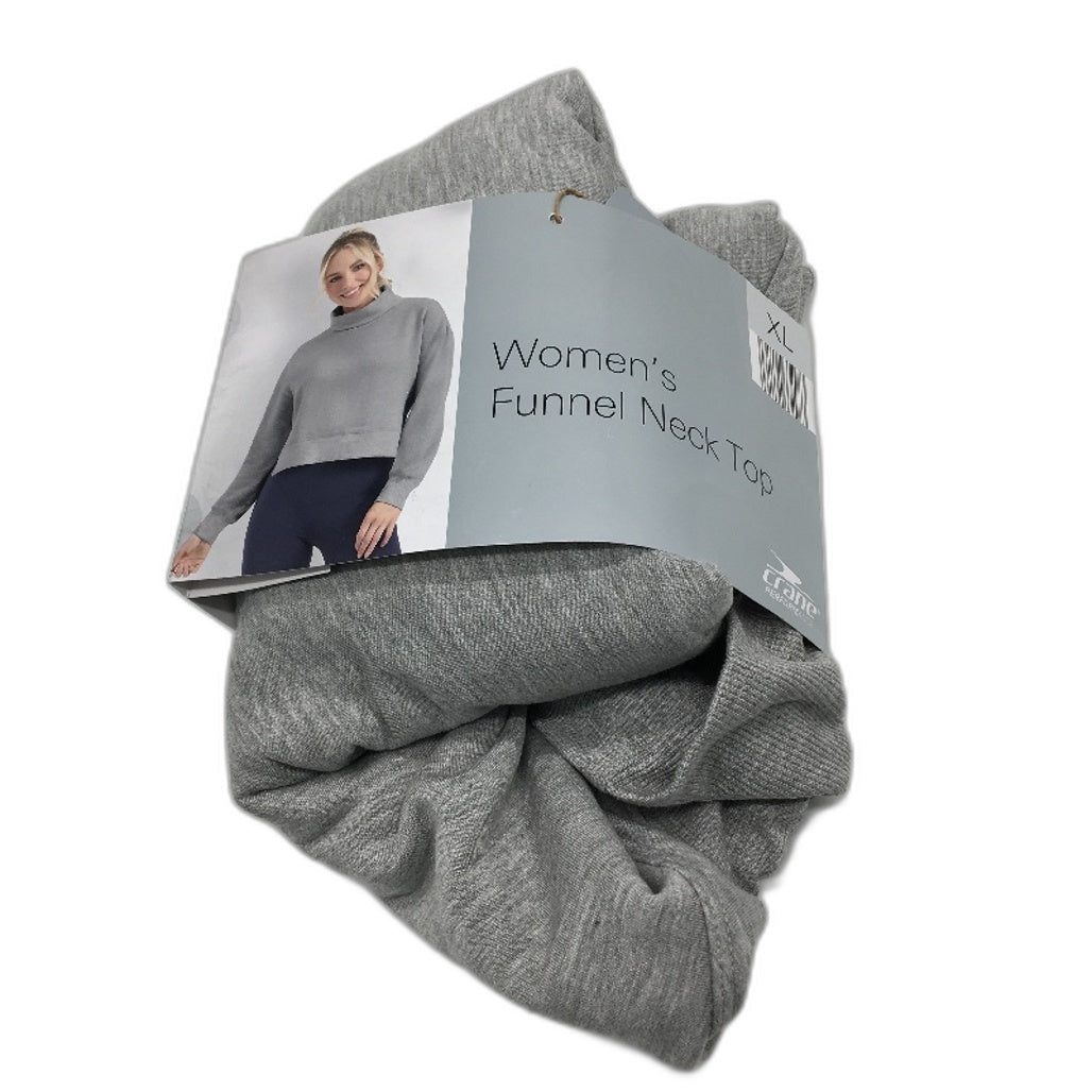 Crane Performance Funnel Neck Classic Soft Grey Sweater Jumper Top Size XL NEW