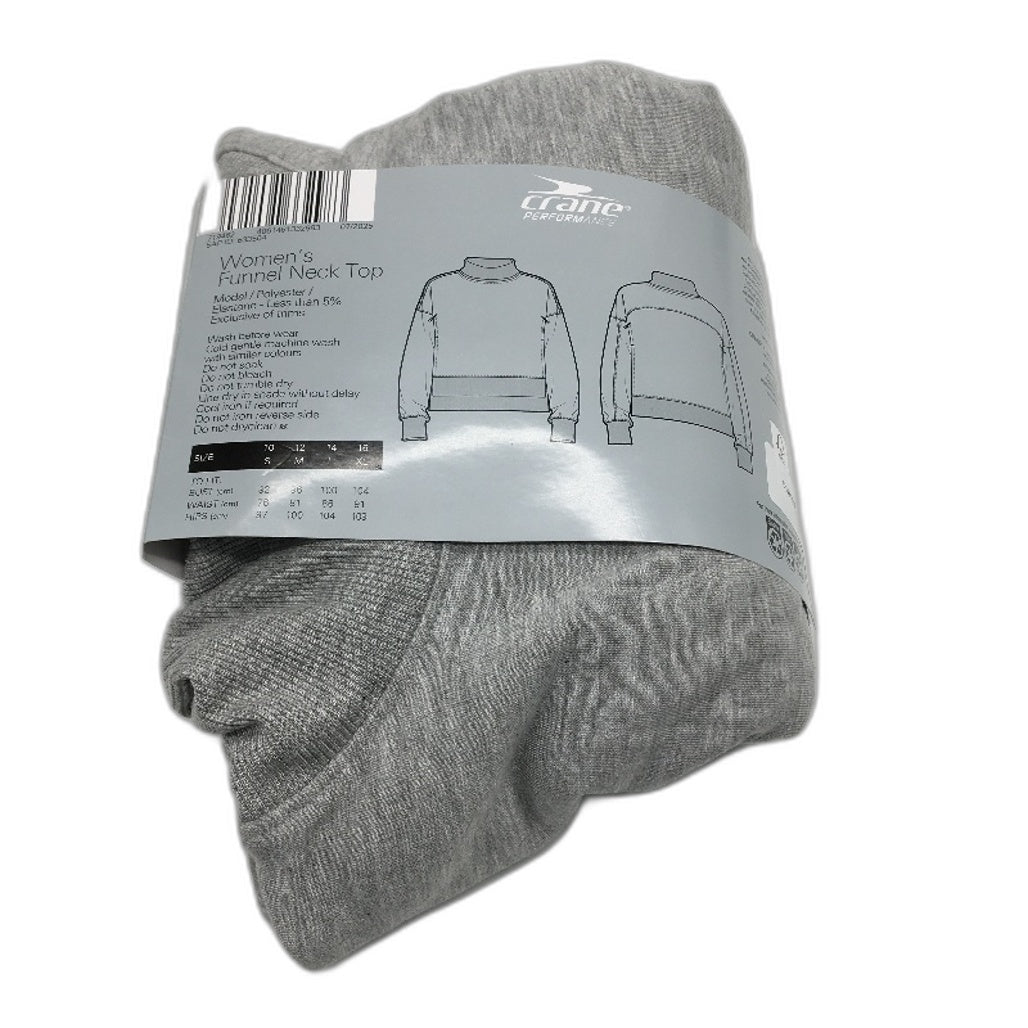 Crane Performance Funnel Neck Classic Soft Grey Sweater Jumper Top Size XL NEW