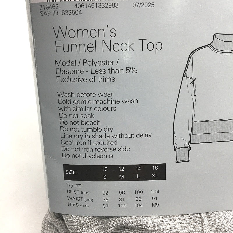 Crane Performance Funnel Neck Classic Soft Grey Sweater Jumper Top Size XL NEW