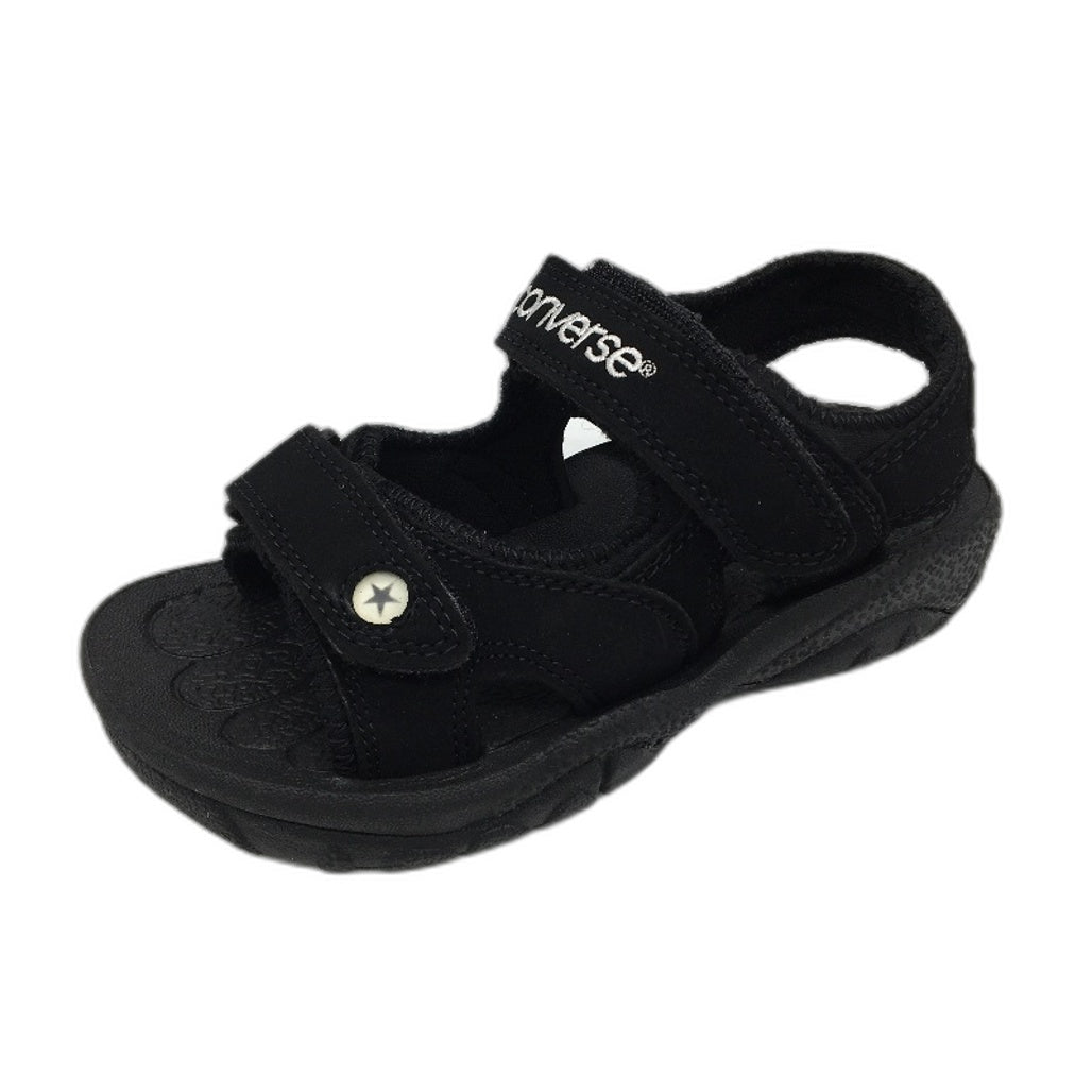 Converse Black Fabric Easy Strap Kids Sports Sandal Size US 1 EUR 31.5 19cm NEW