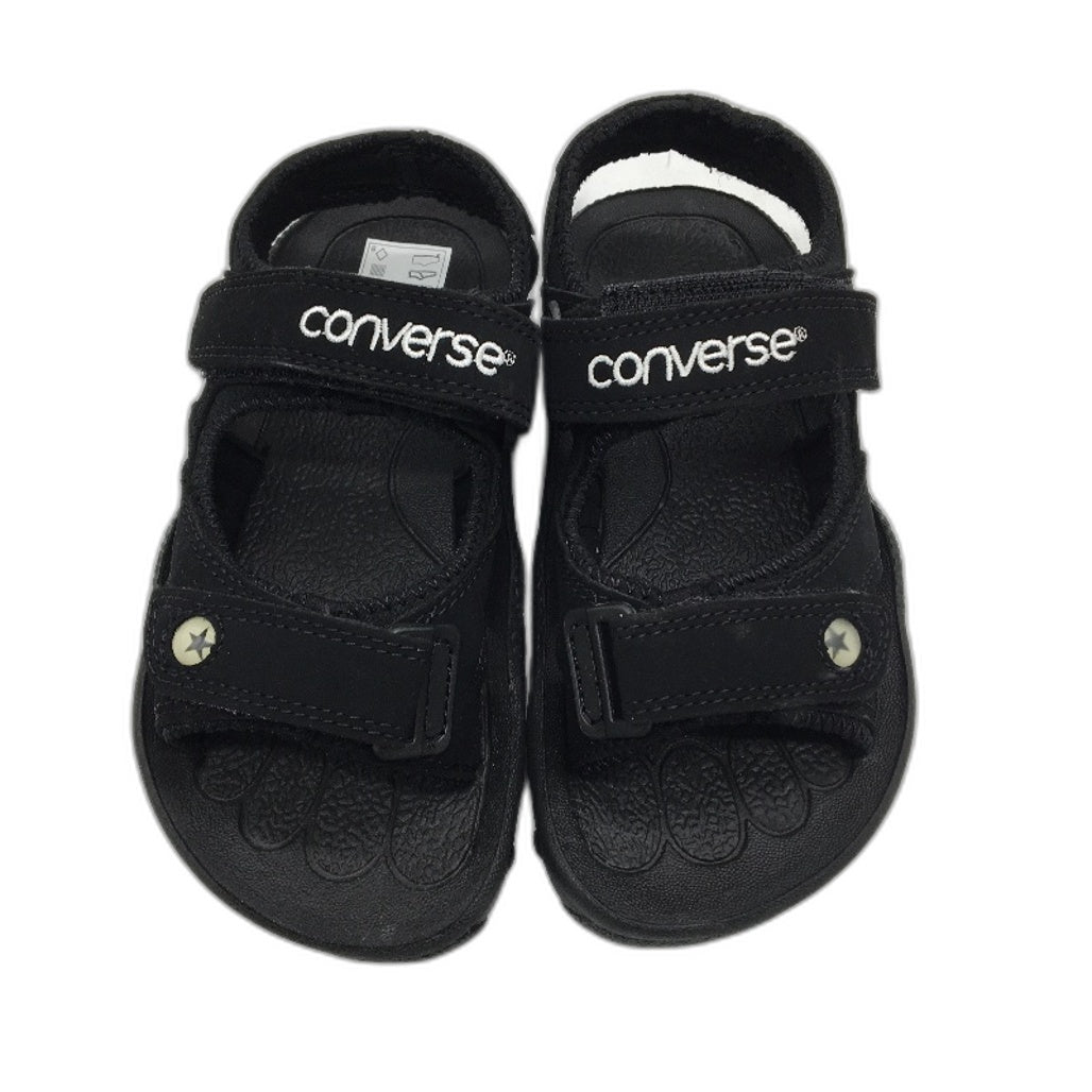 Converse Black Fabric Easy Strap Kids Sports Sandal Size US 1 EUR 31.5 19cm NEW