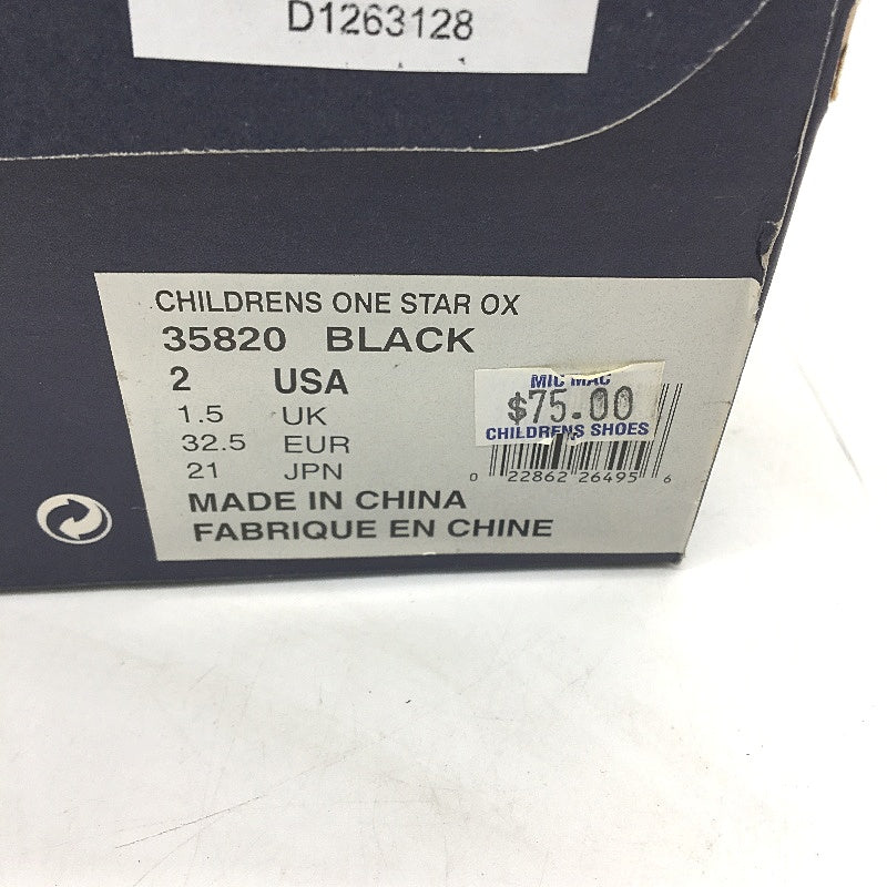 Converse Black Suede All Star Low Cut Sneakers Kids Sze US 2 EUR 32.5 UK 1.5 NEW