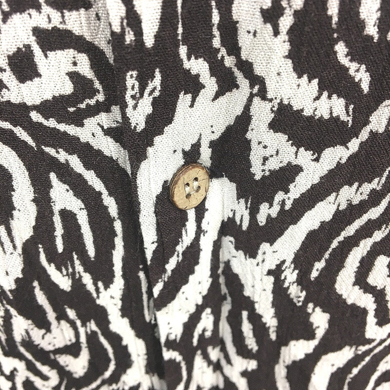 Insight Short Sleeve Brown & White Button Up Patterned Shirt Mens Size S/M