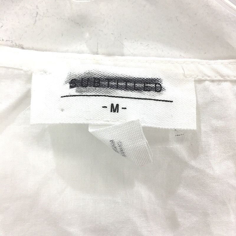 Subtitled White & Black Tie Front Short Sleeve Casual Top Ladies Size Medium