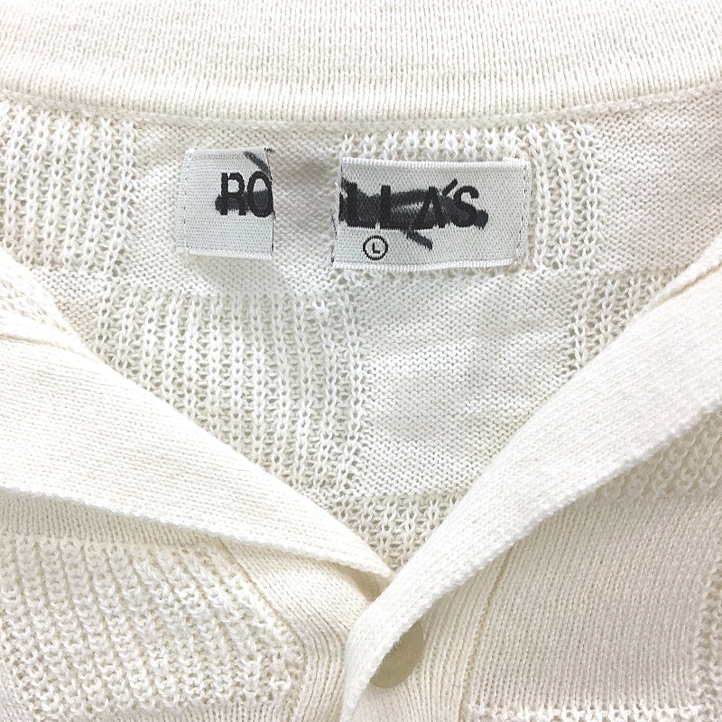 Rollas Cream Checkered Knit Button-Up Casual Lightweight Shirt Mens Size Large