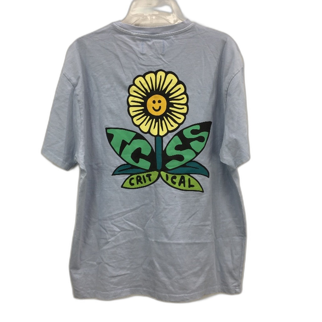Critical Slide Light Blue Sunflower Design Heavy T-Shirt Mens Size Medium