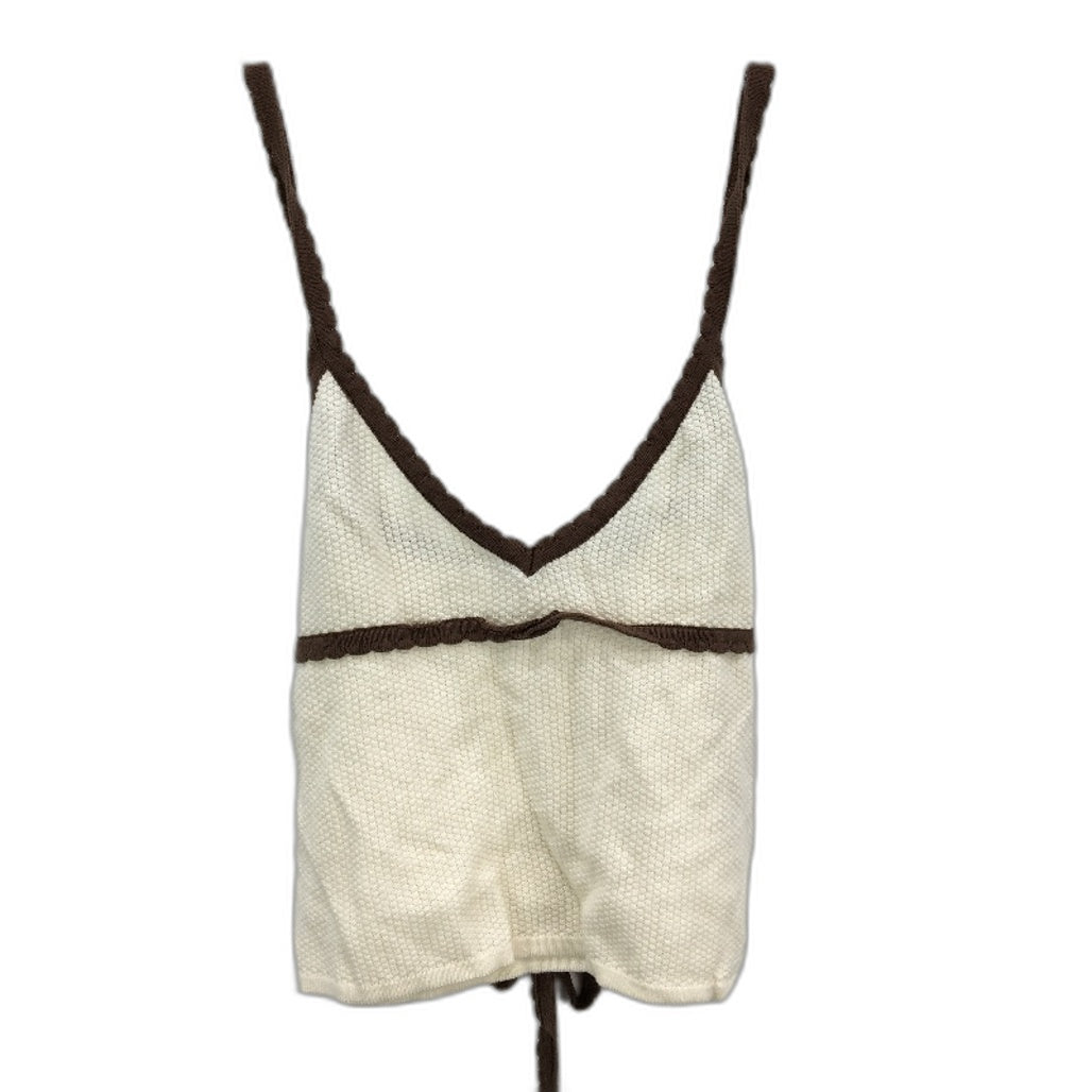 Subtitled Nori Compact Brown & Cream Contrast Knit Top Ladies Size Medium