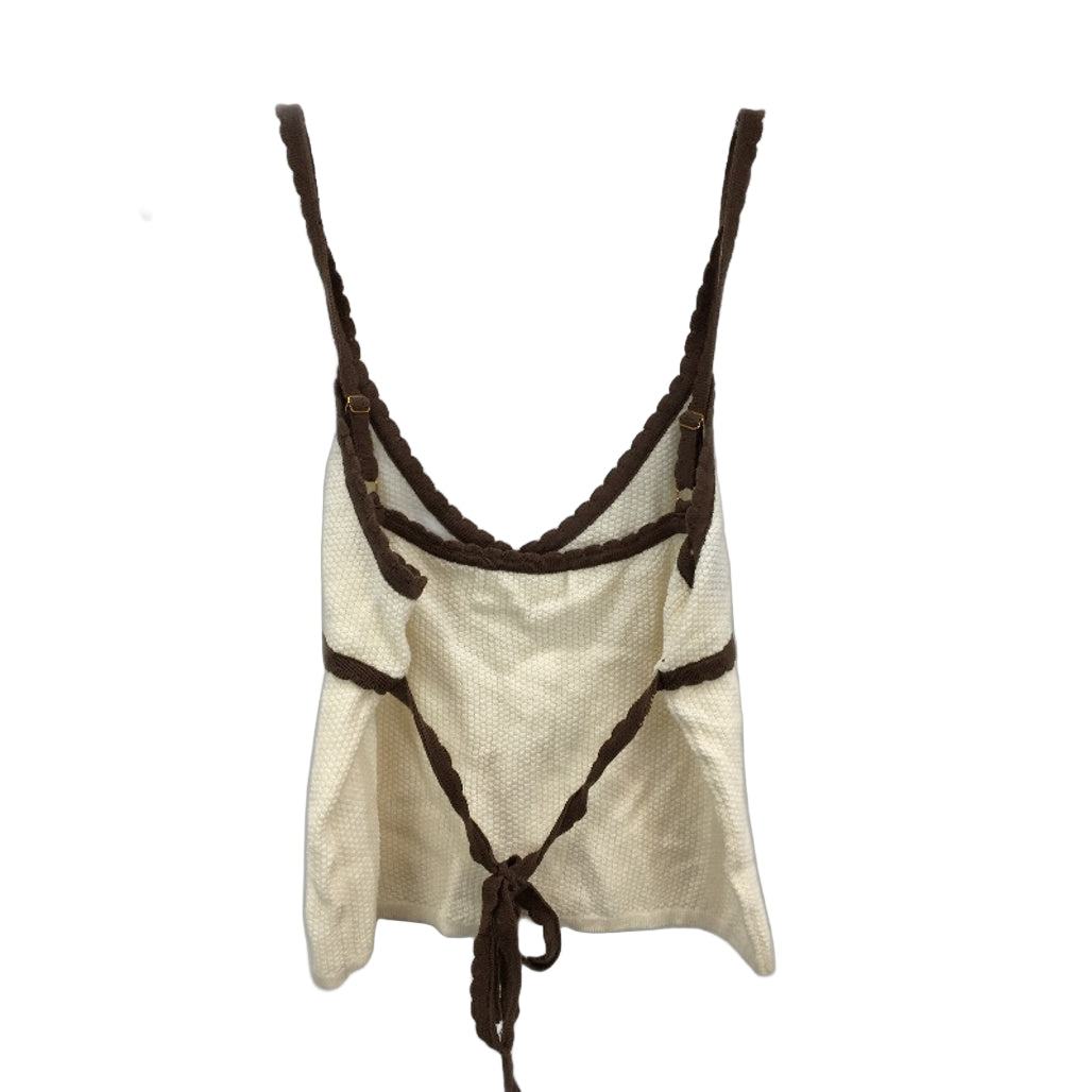 Subtitled Nori Compact Brown & Cream Contrast Knit Top Ladies Size Medium