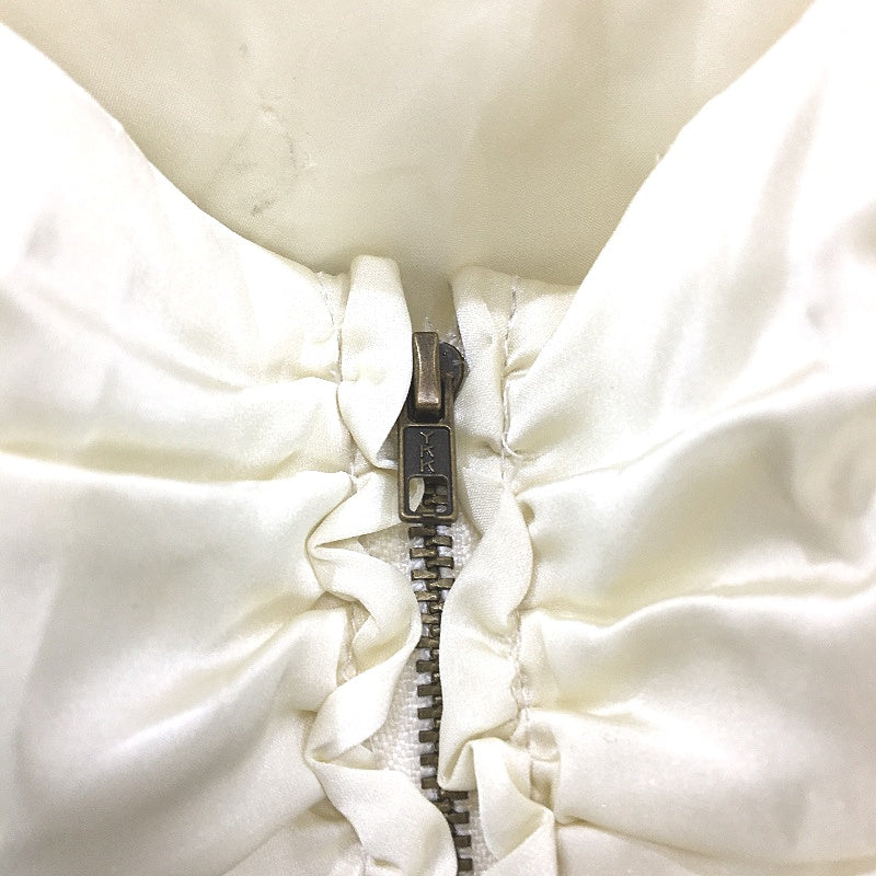 Lioness Cream Zip-Back Ruffled Tube Strapless Bodice Corset Top Ladies Sz Small