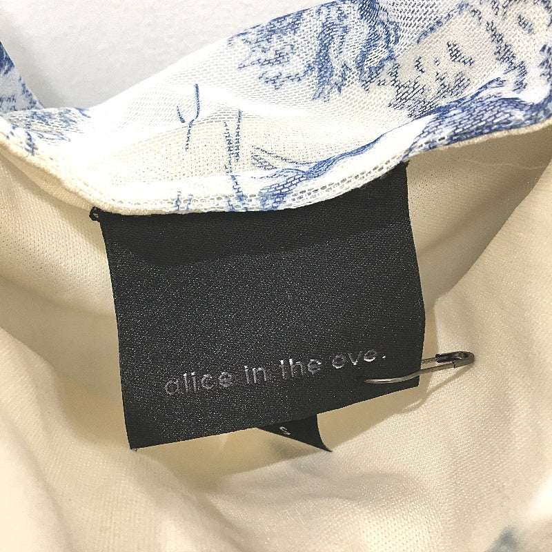 Alice In The Eve Blue & White Long Sleeve Off-Shoulder Top Ladies Size Small