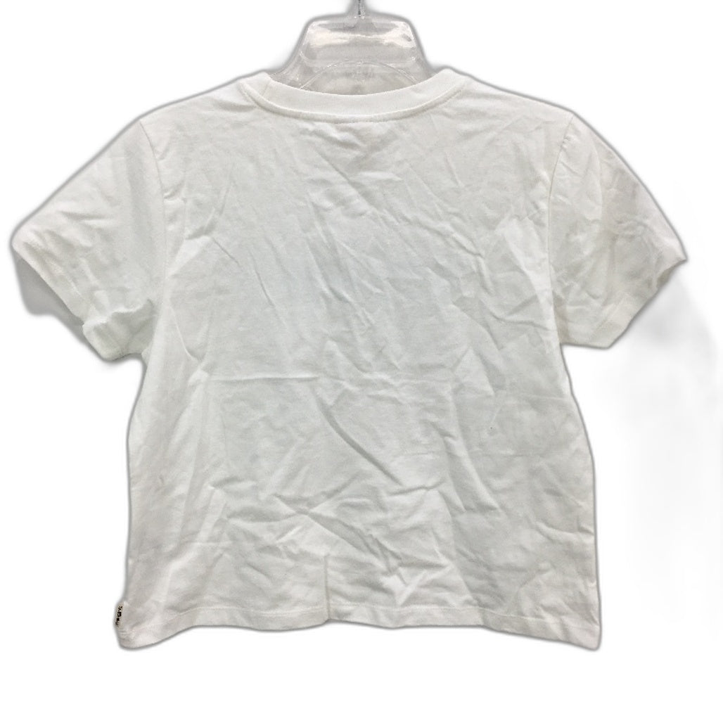 Insight White Cropped Graphic Tee Logo Relaxed Fit T-Shirt Ladies Size Large