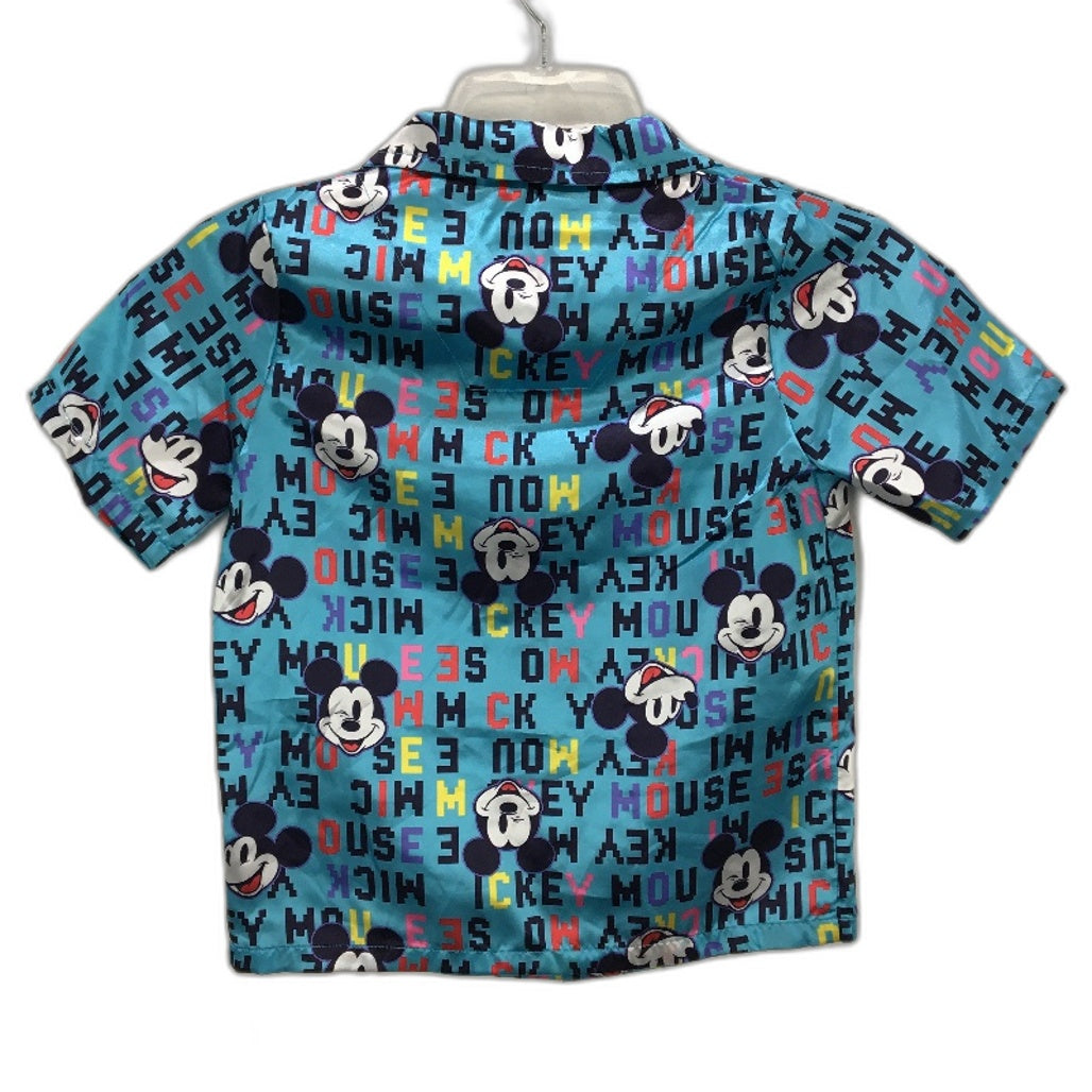 Disney Junior Mickey Mouse Design Blue Satin Pyjama Top Youth Size 6