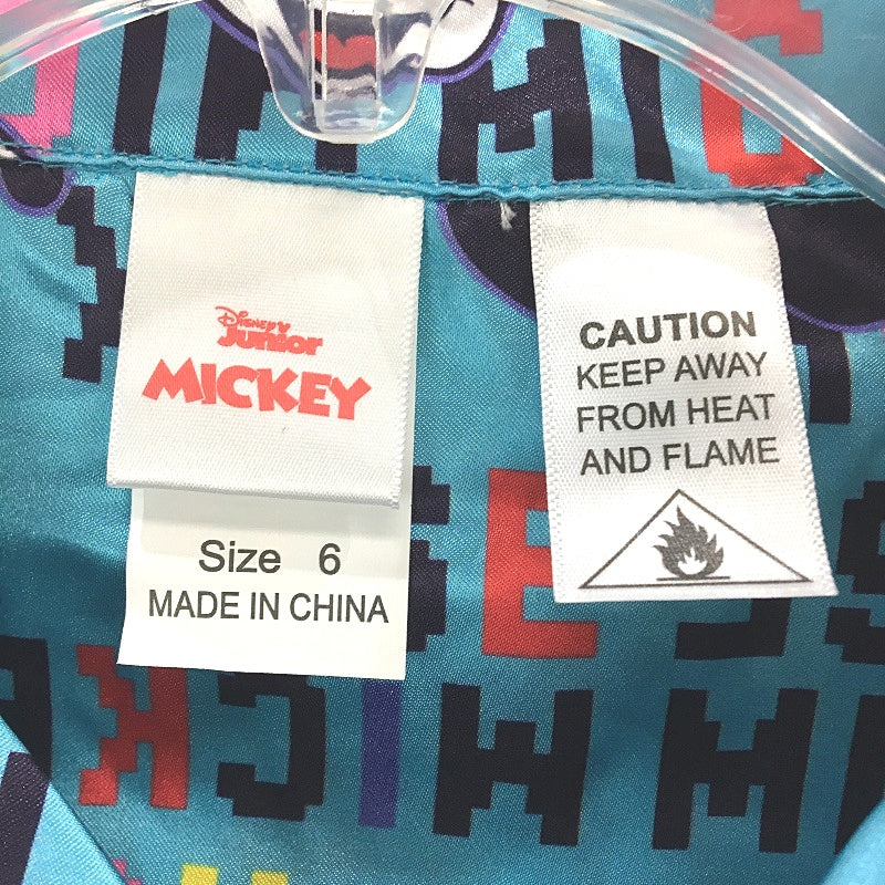 Disney Junior Mickey Mouse Design Blue Satin Pyjama Top Youth Size 6