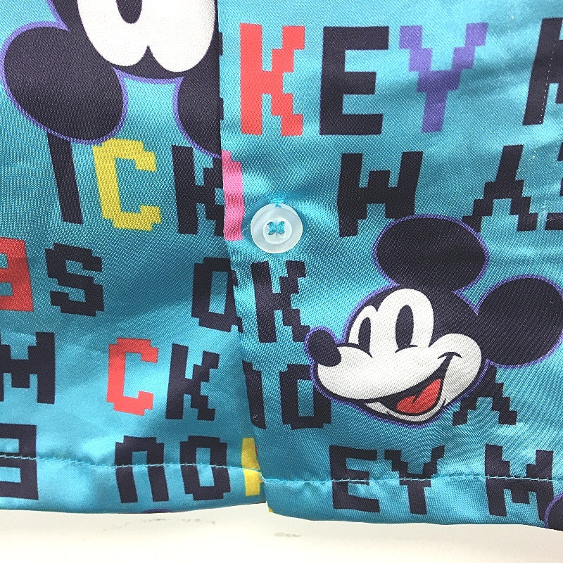 Disney Junior Mickey Mouse Design Blue Satin Pyjama Top Youth Size 6