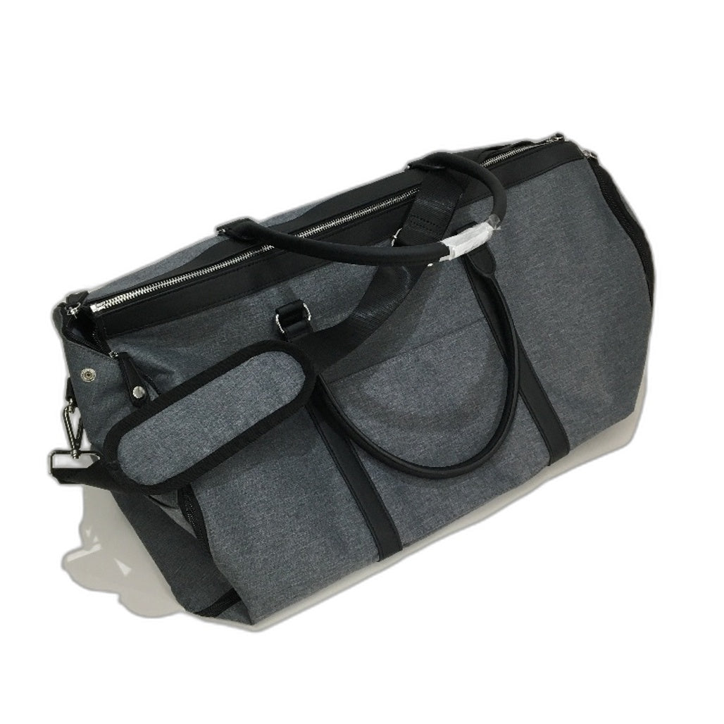 Large Capacity Duffel Bag Multi-Compartment Travel Bag Grey & Black