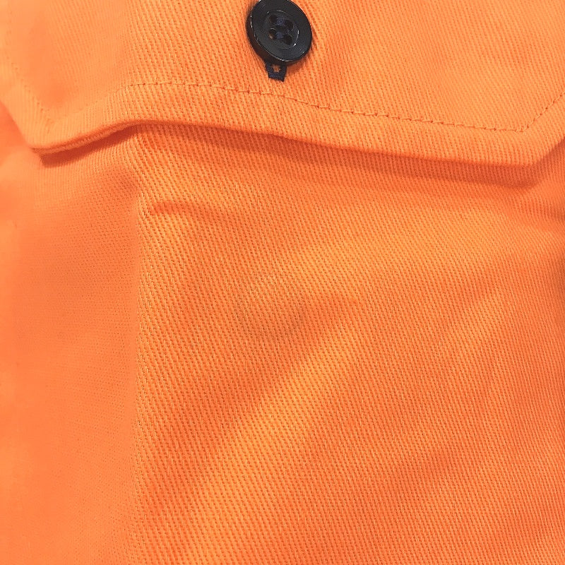 Hard Yakka Orange Hi-Vis 2 Tone Long Sleeve Button Up Shirt Mens Size Medium