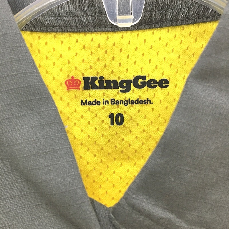 King Gee Yellow Hi-Vis Long Sleeve Button Up Vented Work Shirt Ladies Size AU 10