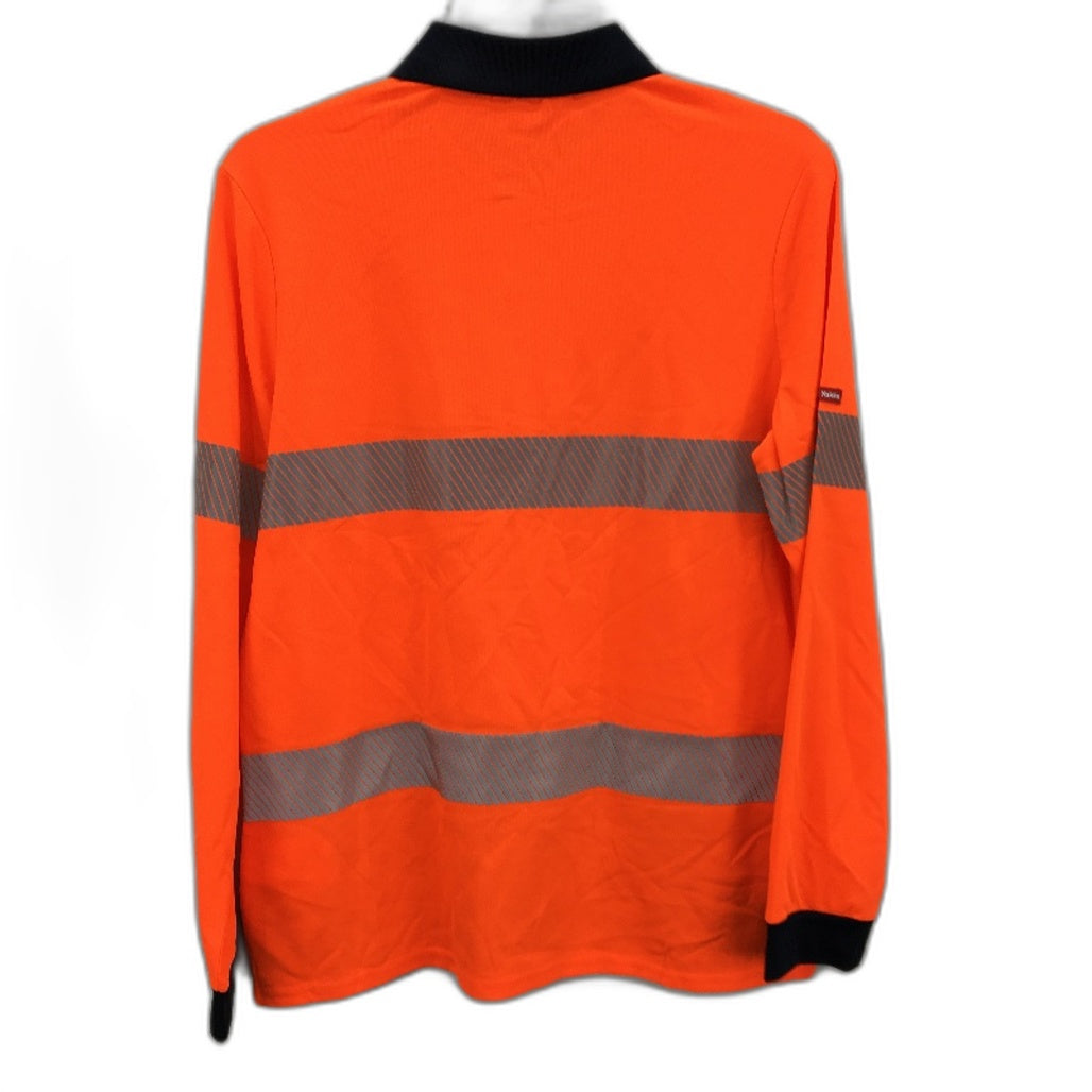 Hard Yakka Orange Hi-Vis Long Sleeve 2 Tone Light Work Shirt Ladies Size AU 10