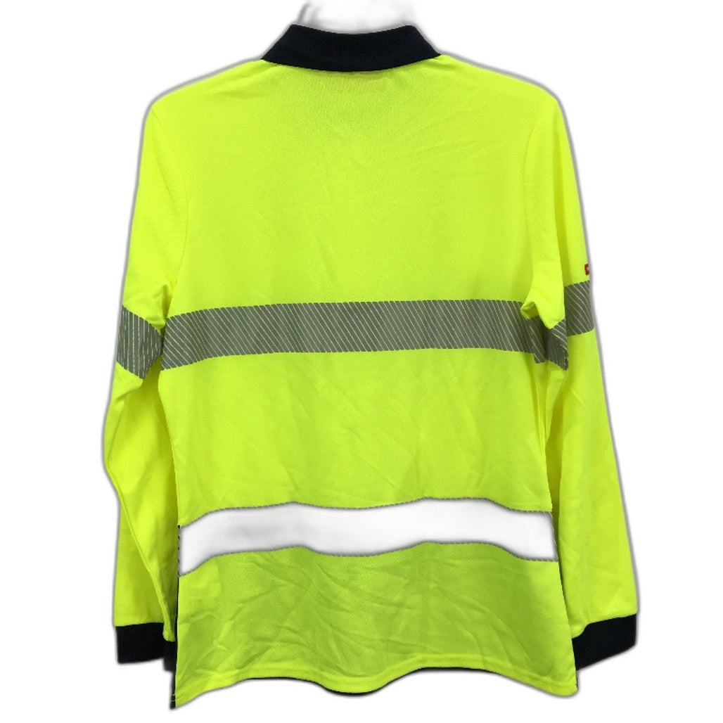 Hard Yakka Green Hi-Vis Long Sleeve 2 Tone Light Work Shirt Ladies Size AU 10