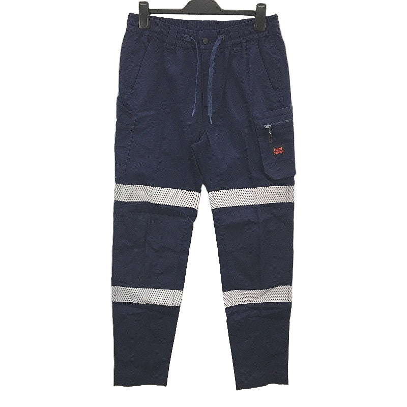 Hard Yakka Navy Toughmaxx Taped Hi-Vis Drawstring Work Pants Mens Size 34/87R