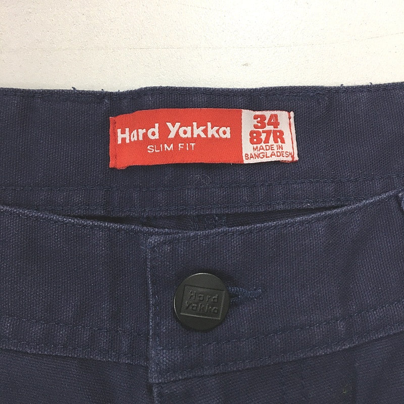 Hard Yakka Navy Slim Fit Canvas Cargo Hi-Vis Work Pants Mens Size 34/87R