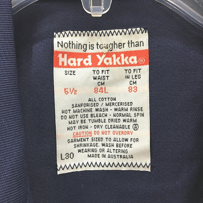 Hard Yakka Navy Button Up Drill Work Coverall Mens Size 84L Waist