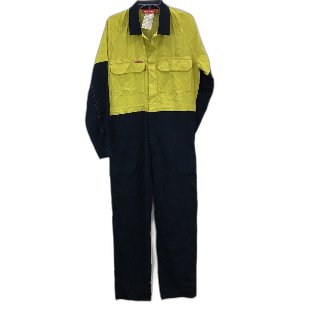 Hard Yakka Yellow Hi-Vis Button Up Drill Work Coverall Mens Size 92R