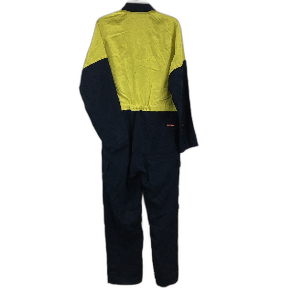 Hard Yakka Yellow Hi-Vis Button Up Drill Work Coverall Mens Size 92R