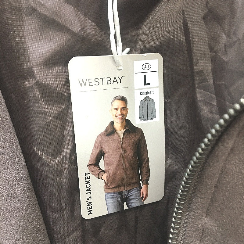 Westbay Soft Zip-Up Brown Fluffy Collared Winter Jacket Mens Size Large