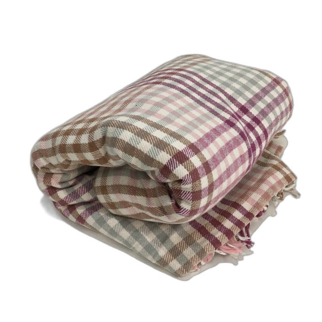 Kirkton House Warm Multicoloured Check Soft Throw Blanket 250x250cm NEW
