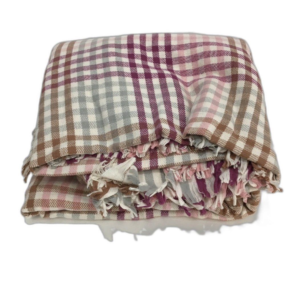 Kirkton House Warm Multicoloured Check Soft Throw Blanket 250x250cm NEW